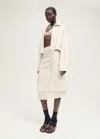 Mango Linen Blend Crop Jacket In Light/pastel Grey