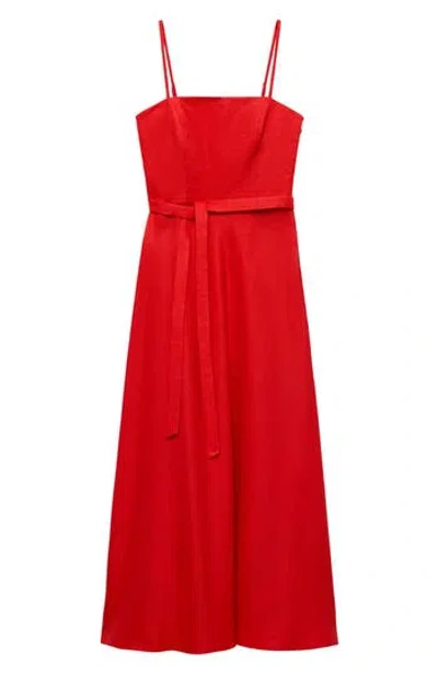 MANGO MANGO LINEN BLEND DRESS