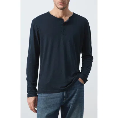 MANGO MANGO LINEN BLEND HENLEY
