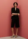Mango Linen Blend Suit Bermuda Shorts Black In Black