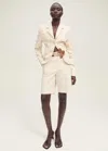 Mango Linen-blend Suit Bermuda Shorts Ecru In Ecru