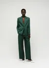 Mango Blazer Costume Lin Mélangé Vert - Femme - Xxl -  In Green