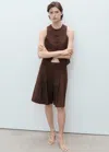 Mango Linen Blend Suit Vest Chocolate