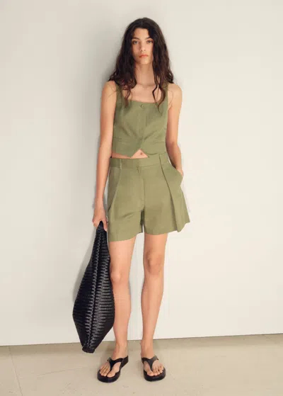Mango Linen-blend Suit Vest