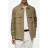 Mango Men's Linen Pockets Detail Overshirt In Khaki