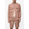 Mango Men's Linen Pockets Detail Overshirt In Pastel Pink