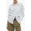 Mango Linen Button-up Shirt In White