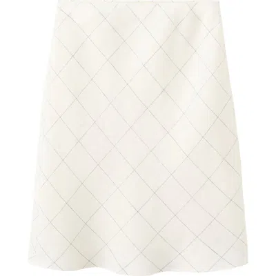 Mango Printed Linen-blend Skirt In White