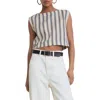 Mango Linen Crop Top In Black
