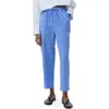 Mango Linen Drawstring Pants In Blue