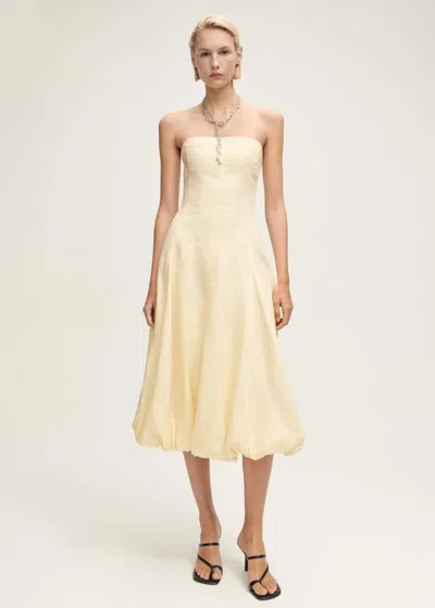 Mango Robe Jaune Pastel - Femme - M -