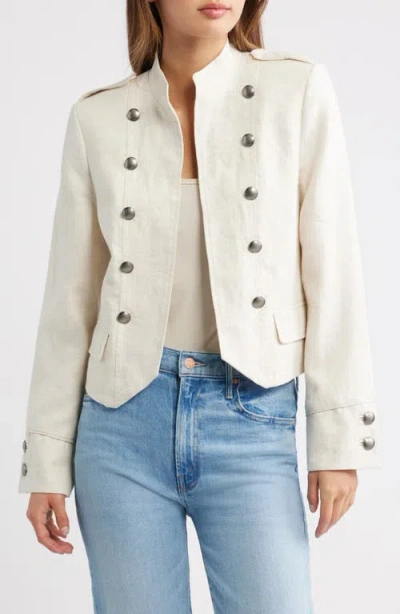 Mango Linen Jacket In White