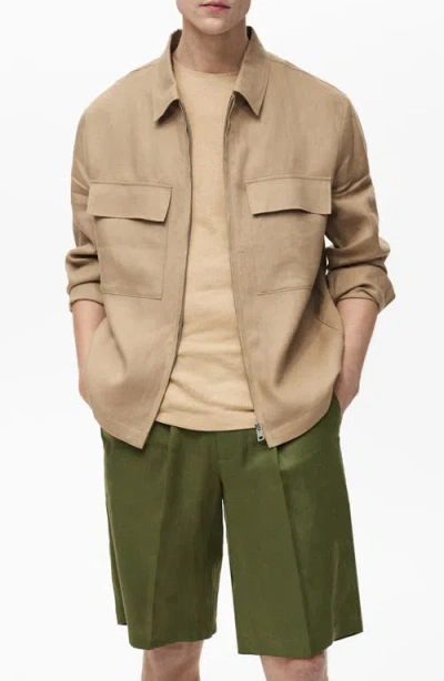 MANGO MANGO LINEN JACKET WITH POCKETS