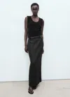 Mango Linen Pencil Skirt Black