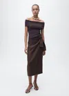 Mango Linen Sarong Skirt Chocolate