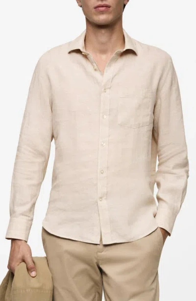 Mango Men's Classic-fit Micro-corduroy Shirt In Sand