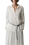 Mango Linen Shirt In White