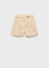 Mango Pleated Detail Dress Beige