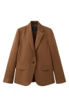 Mango Linen Suit Blazer In Brown