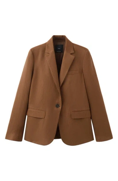 Mango Linen Suit Blazer In Brown