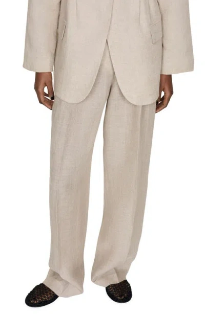 Mango Linen Suit Pants In Neutral