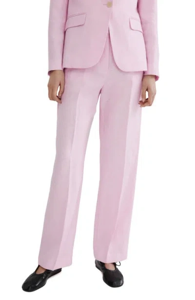 Mango Linen Suit Pants In Pink