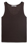 Mango Linen Sweater Tank In Brown