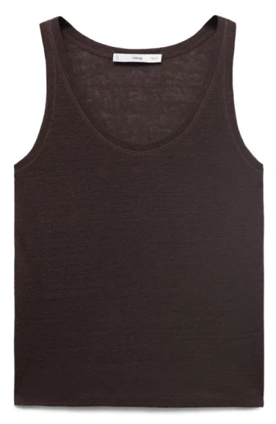 Mango Linen Sweater Tank In Brown
