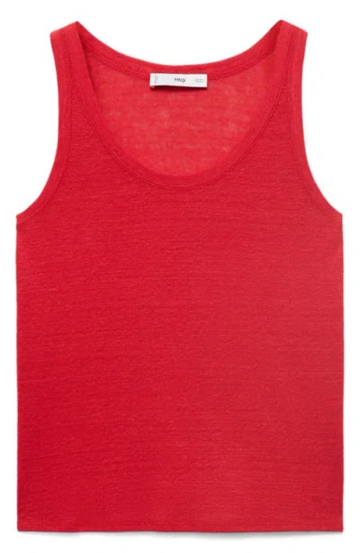 Mango Linen Sweater Tank In Red