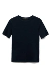 Mango Linen T-shirt In Dark Navy