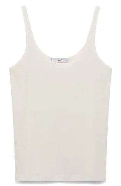 Mango Linen Tank In Off White