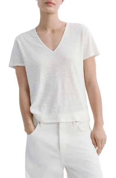 Mango Linen Top In White