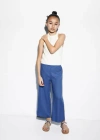 MANGO LINEN TROUSERS WITH BUTTONS BLUE