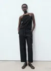 Mango Linen Drawstring Pants