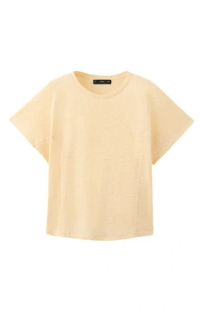 Mango Linen T-shirt In Neutral