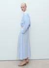 Mango Linent Skirt With Pleat Detail Sky Blue In Sky Blue