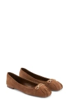 Mango Link Ballet Flat In Medium Brown
