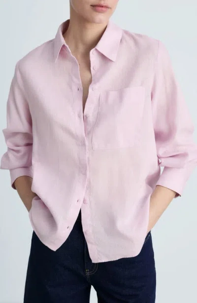 MANGO MANGO LINO LINEN & COTTON BUTTON-UP SHIRT