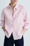 Mango Lyocell Blend Button-up Shirt In Pink