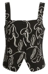 Mango Liza Square Neck Sleeveless Top In Black