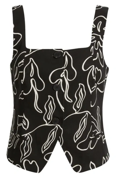 Mango Liza Square Neck Sleeveless Top In Black