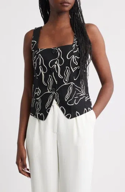 Mango Liza Square Neck Sleeveless Top In Black
