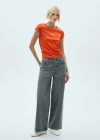 Mango Logo Cotton T-shirt Burnt Orange