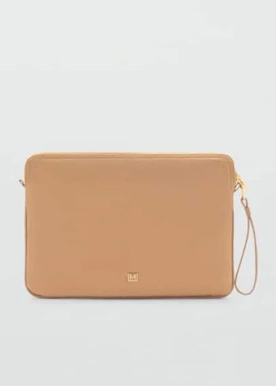 Mango Logo Laptop Case Beige