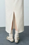 Mango Lonce Wool Blend Maxi Skirt In Ecru