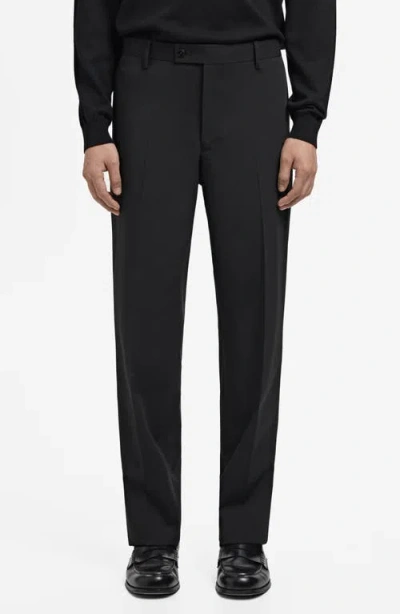 Mango London Regular Fit Dress Pants In Black