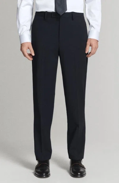 Mango London Regular Fit Dress Pants In Blue