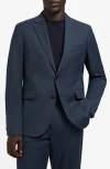 Mango London Regular Fit Navy Blazer In Blue