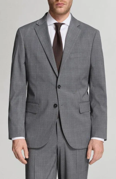 Mango London Regular Fit Navy Blazer In Gray