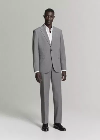 Mango London Regular-fit Pants In Grey